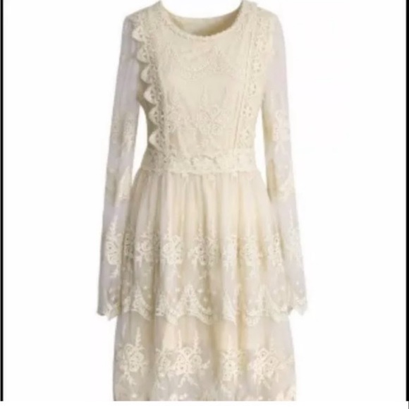 Chickens lace dress nude size M fits a 6 - Picture 3 of 11